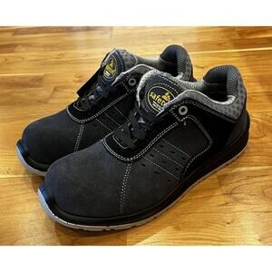 NEW Safe Toe Steel Toe Leather Lace Up Sneakers Size 10 Women’s Black Gray